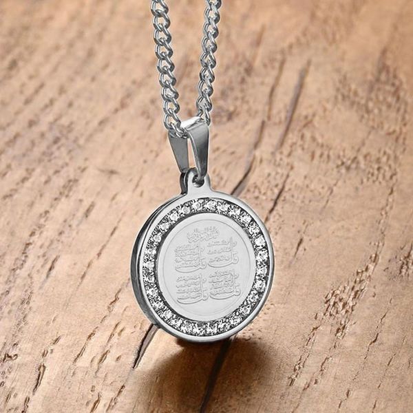 

zorcvens gold silver color muslim islamic hajj umrah stainless steel cz stone pendant necklace for man wholesale