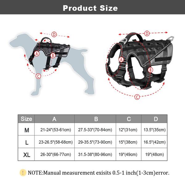 

military tactical dog harness nylon reflective k9 working dog harness adjustable training for medium large dogs german bbyxhp