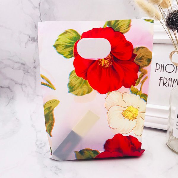 

more pattern jewelry plastic bag with handles 15x20cm wedding thick boutique gift shopping packaging handle