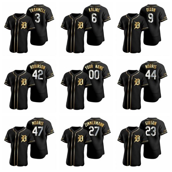 

detroit tigers men michael fulmer al kaline sparky anderson kirk gibson black golden custom jersey