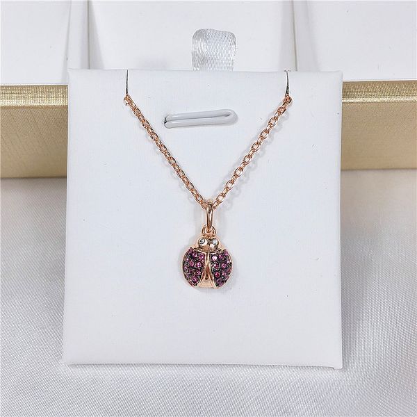 

luxurious ladybird purple crystal fashion jewelry green cubic zircon necklace pendant set neck fully jewelled jewel q1209, Bronze;silver
