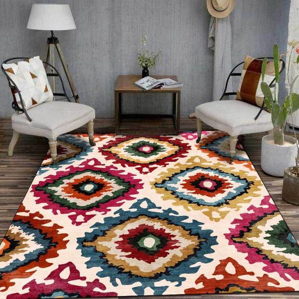 

carpets ethnic style bedroom bedside abstract colorful geometric printed non-slip floor mat living room sofa table area rugs
