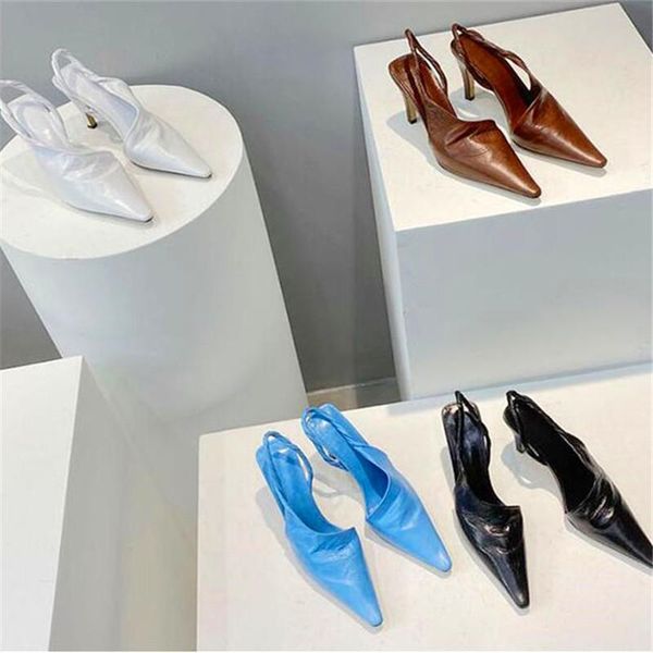 

sandals pointed high heel women's sheepskin soft stiletto heels fashion ladies flat summer, Black