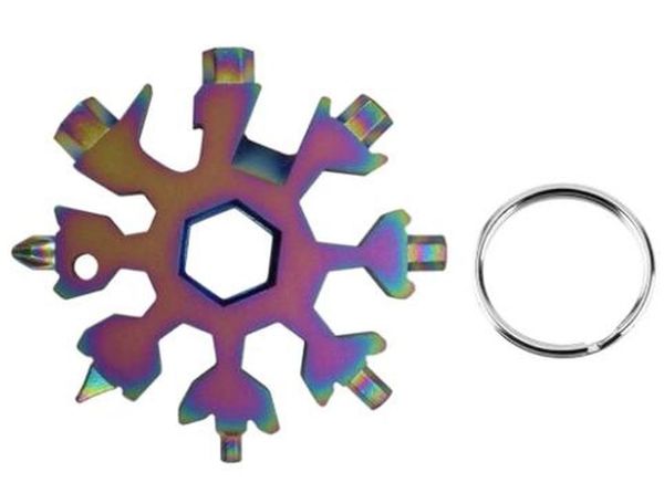 

портативный 18 в 1 мини снежинки multi pocket tool ganner hex hex thent многофункциональный лагерь пережить открытый поход ключ кольцевая це, Silver