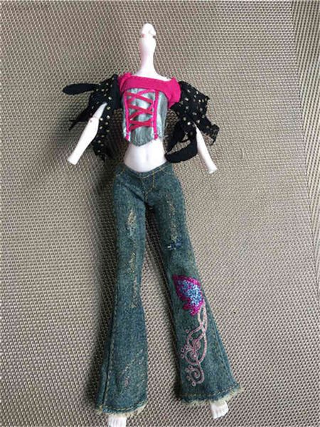 

black doll doll suit, casual wear, soft, handmade, 1 / 6