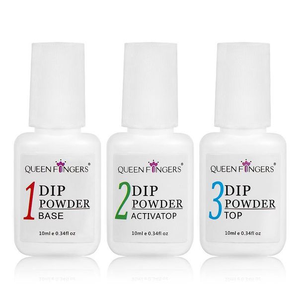 

nail glitter dip powder gel liquid activator,base,brush saver 10ml, dipping acrylic pedicure step1-4, natural dry kit m89, Silver;gold