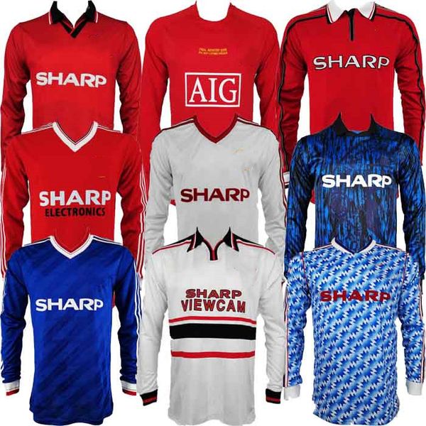 

beckham rooney saha maillot de foot retro 91-99 2007 2008 football shirts 07 08 vintage soccer jerseys classic nani camiseta long sleeve, Black;yellow