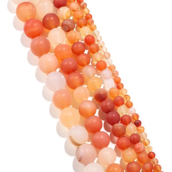 

4 12 мм мэтт скучный польский натуральный оранжевый красный агатов камень круглые свободные шарики для ювелирных изделий изготовления diy ож