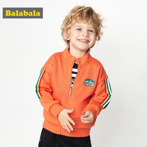 

balabala boy warm jacket baby new plus velvet long-sleeved stand collar cartoon cute casual sports jacket y200901, Blue;gray