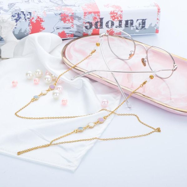 

fashion gold plated titanium steel link chain eyeglasses chains for reading glasses cord sunglasses strap holder neck band q sqcvkh