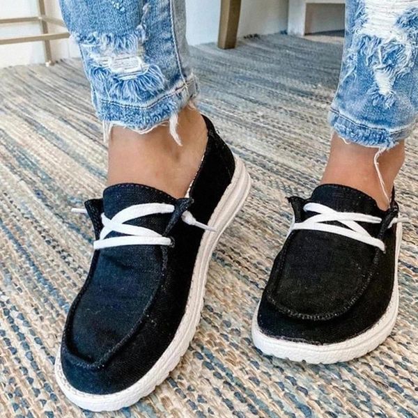 

women casual flats women's 2020 woman light canvas comfortable lace up shoes ladies sneakers female boat shoes plus size 35 43 #hi0p