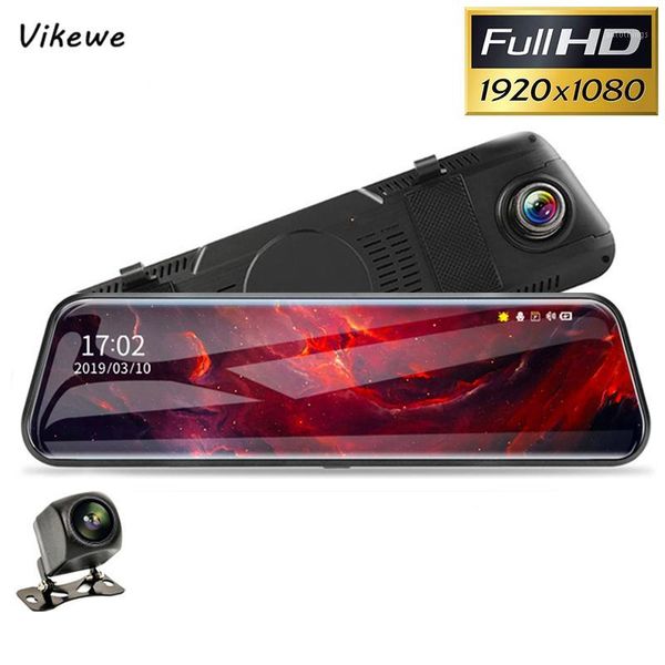 

10'' car rearview mirror auto recorder 1080p fhd rear view mirror car dvr super night vision streaming media dash cam dvr1