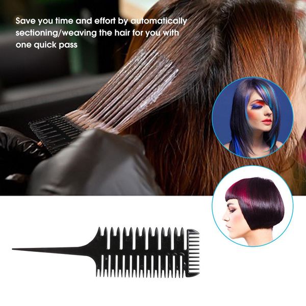 

3 way sectioning highlight comb professional weave weaving comb hair dye styling tool salon use hair dyeing hairdressing comb sqcson, Silver