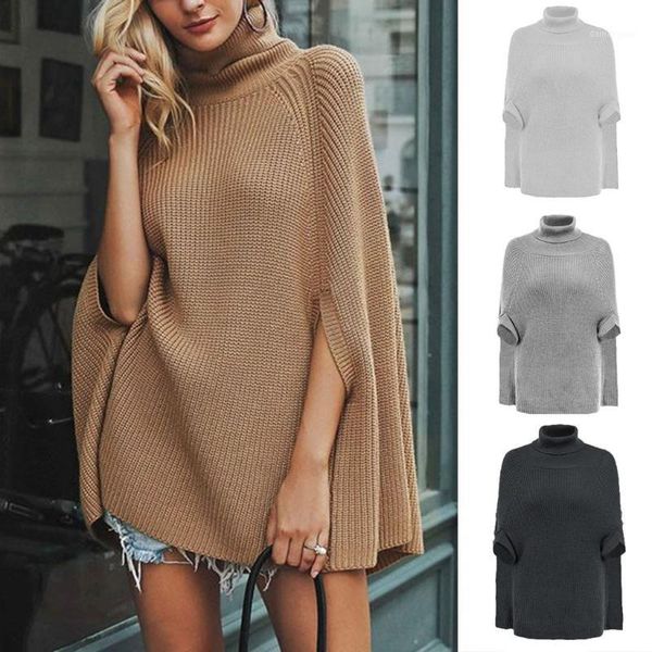 

women's sweaters knitted turtleneck cloak sweater women camel casual pullover autumn winter streetwear and pullovers 2021 s31, White;black