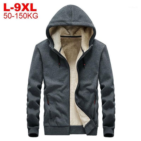 

oversized men jacket hoodies fleece winter mens jackets streetwear sportswear male black outerwear coats hooded large size 9xl1, Black;brown