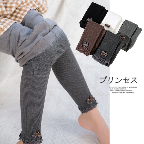 

baby girls middle thick leggings kids nine-point twist sanding bowknot leggings children autumn winter velvet skinny pants fg 001, Blue