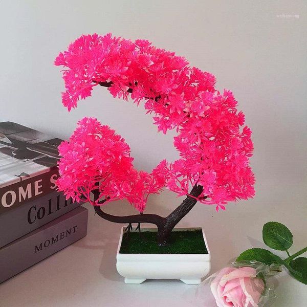 

decorative flowers & wreaths plastic bonsai tree in square pot artificial plant decoration for office/home uk1