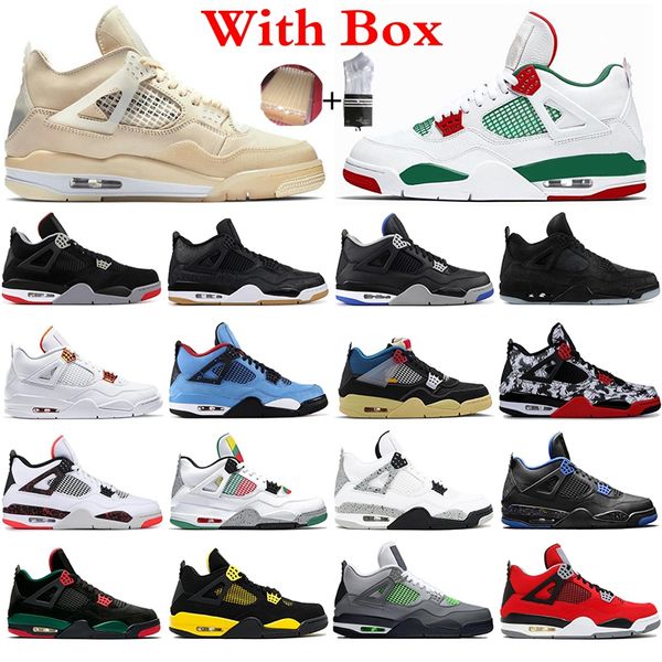 

with box jumpman 4 4s basketball shoes for men noir encore black cat wings outdoor women mens trainers sports sneakers 36-47
