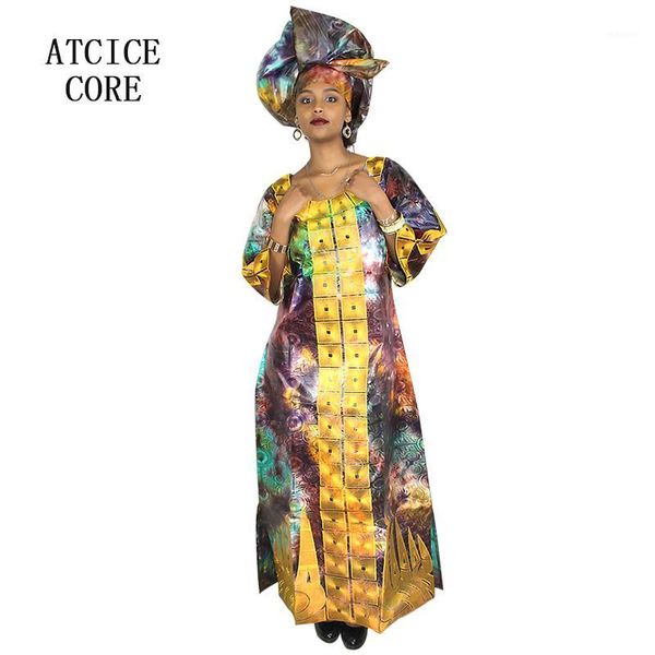 

african dresses for women fashion design new african bazin embroidery design dress long dress with scarf two pcs one set a077#1, Red
