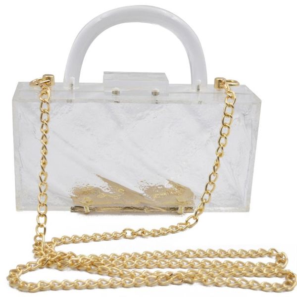 

handle acrylic box clutch purses evening shoulder bag for women