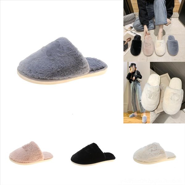 

gbzg5 slippers women womens fur slippers winter shoes big size slipper slippers home pantufa plush plush women indoor warm fluffy, Black