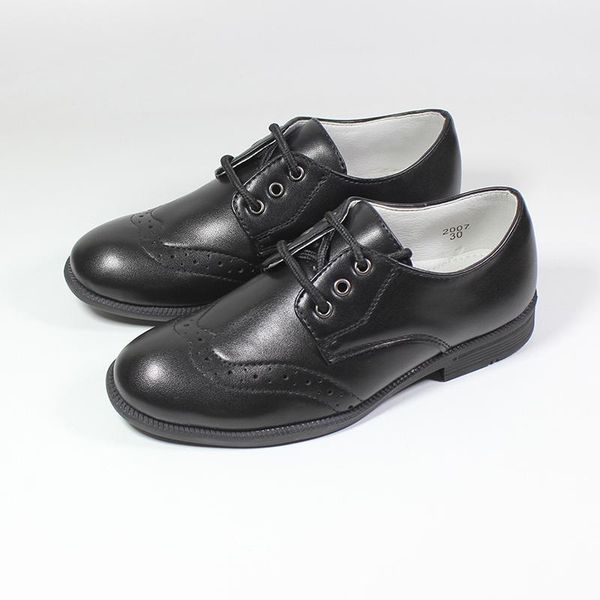 

flat shoes 2021 kids wedding leather soft hand feeling children infant baby boys british style student perform casual, Black;grey