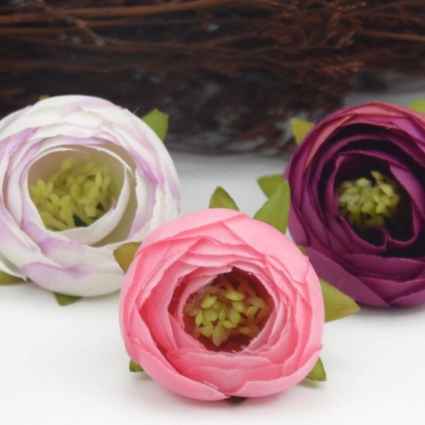 

5pcs high-grade european artificial rose tea bud artificial flower head for wedding car decoration diy scrapbooking fake sqchbv