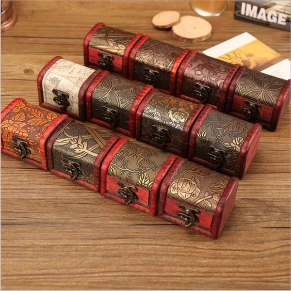 

vintage jewelry box organizer storage case mini wood flower pattern metal container handmade wooden retro small boxes shooting props