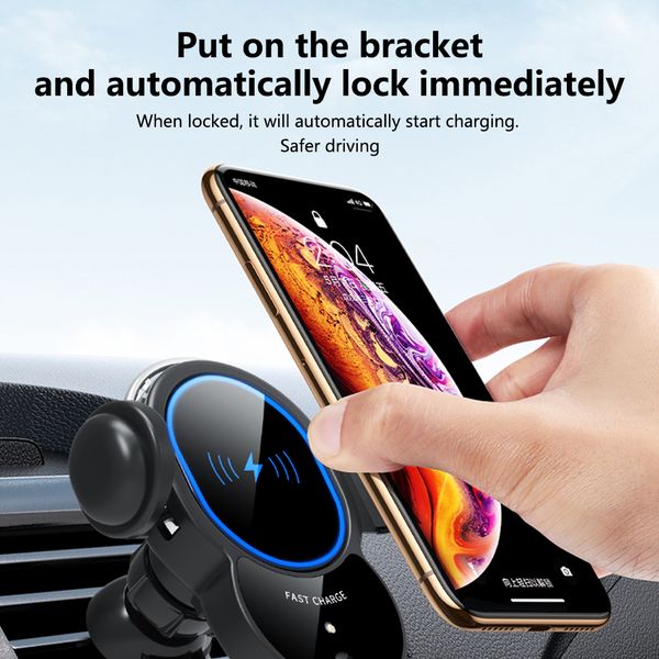 

car wireless charger for iphone 12 samsung xiaomi induction car mount fast wireless charging with car phone holder