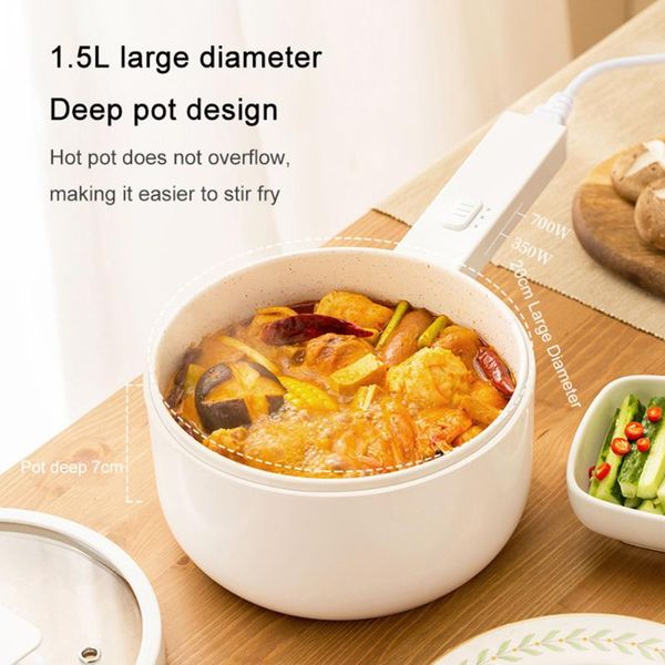 

1.5l electric cooking pot home dormitory electric cooker steamer pot mini multifunction cooking machine non-stick