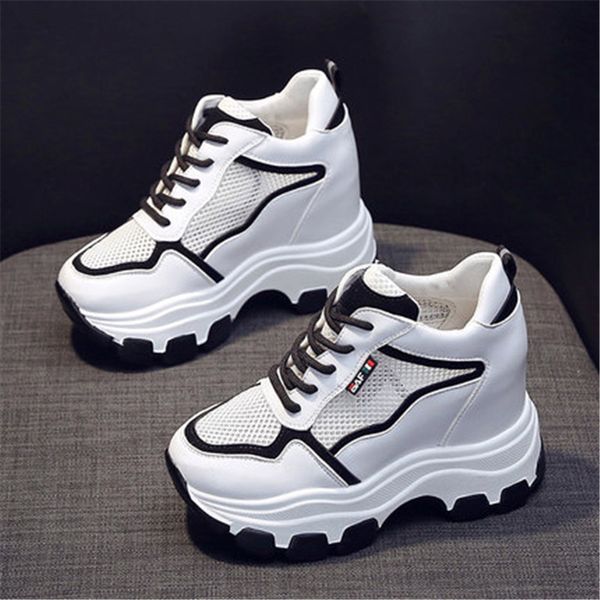 

2021 new walking for increasing 11 cm in ulzza harajuku shoes ladies women basket 9pls, Black;white