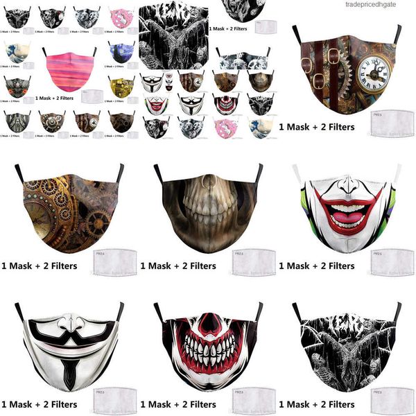 

factorybd83clown funny big print face fabric masks mouth cover reusable protection dust w wtba