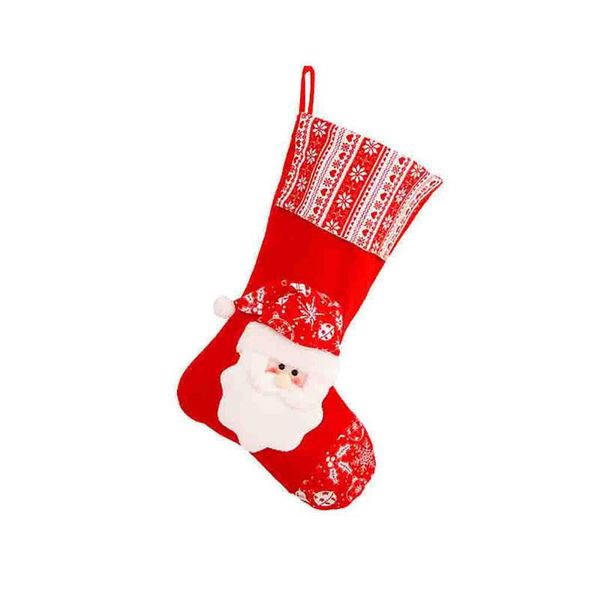 

christmas decor christmas stockings three-dimensional santa claus gift bags sock deer pockets hanging xmas tree ornaments