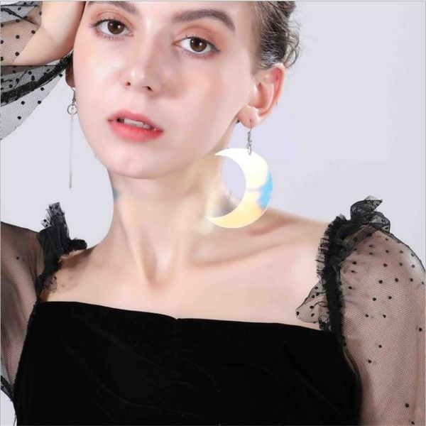 

long earrings for women sailor moon pattern resin personality zinc alloy vintage dangle earring aretes de mujer, Silver