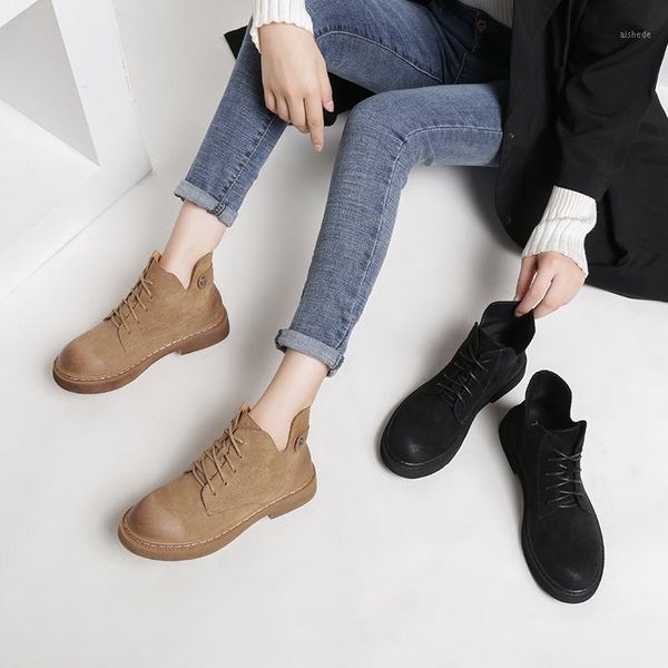 

boots women 's autumn and winter female british style fashion ankle thick heel suede 2 lining flock1, Black