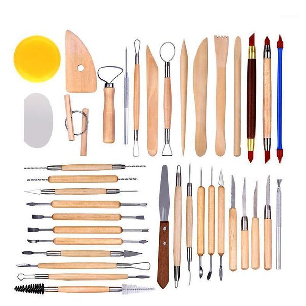 

38 -51 pieces pottery clay sculpture tool indentation silicone pen sculpture knife set multifunctional combination1