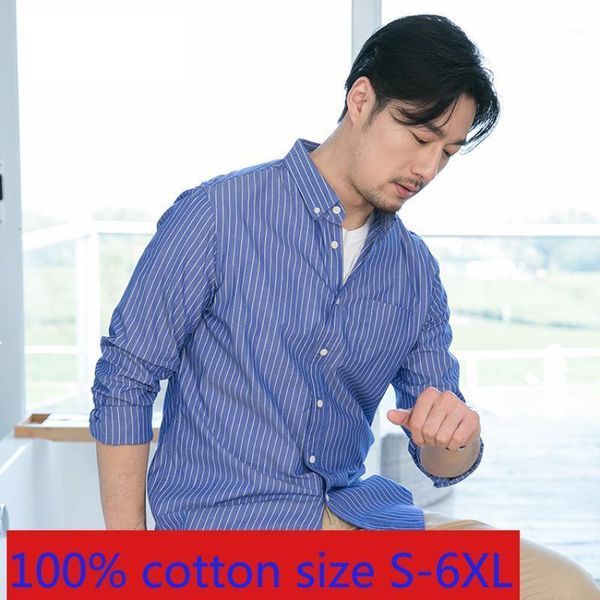 

new spring long sleeve men large 100% pure cotton loose stripe casual shirts plus size s  l xl 2xl 3xl 4xl 5xl 6xl1, White;black