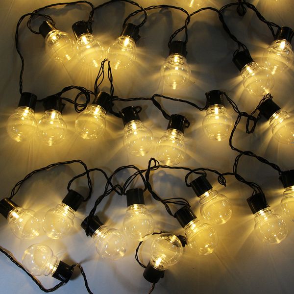 5m / 10m LED Clear Globe String Luz Luzes Fadas Exturadas Garland G50 Bulbos Jardim Pátio Festa de Casamento Decoração de Natal Luz Y200603