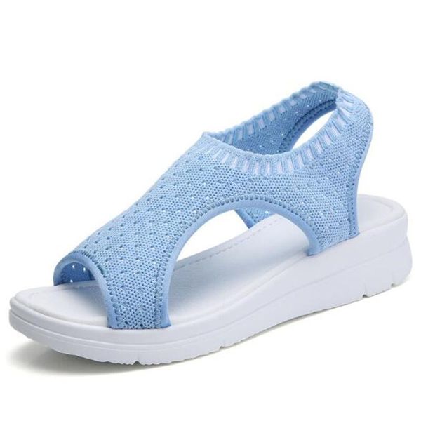 

sandals women's fashion mesh thick-soled, lightweight and comfortable side cutout large size casual, Black