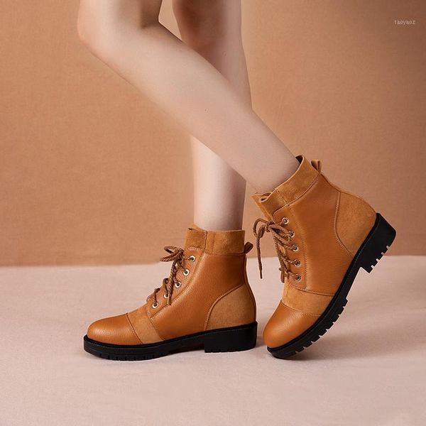

2019 fashion cross tie chunky low heel woman boots black yellow ladies slip on shoes punk goth ankle combat boots winter1
