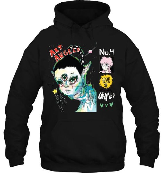 

men hoodie funny white black tee art grimes logo black humor plus size1 women streetwear