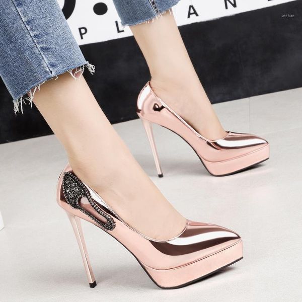 

extreme high heels elegant shoes for woman stiletto platform heels designer shoes women luxury 2021 dress women buty1, Black