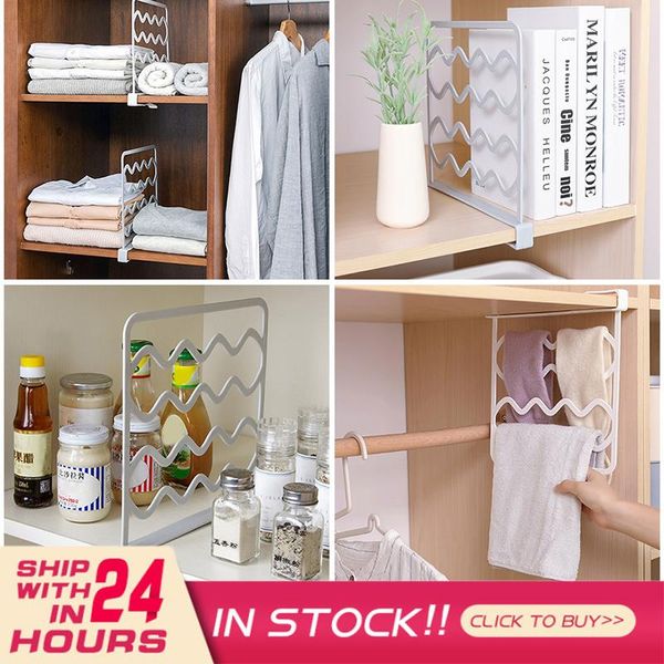 

hooks & rails 1pc shelf closet wire divider space saving wardrobe partition organizer portable clothes garment drawer bedroom storage rack