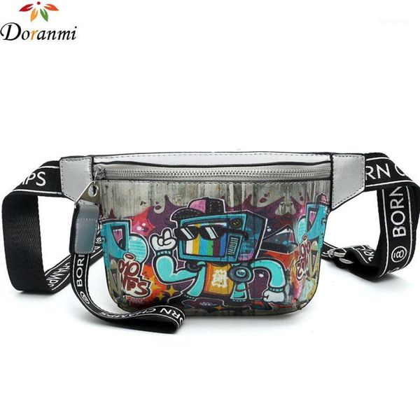 

waist bags doranmi cartoon printed fanny pack women 2021 leather bag crossbody fashion belt chic packs djb6481