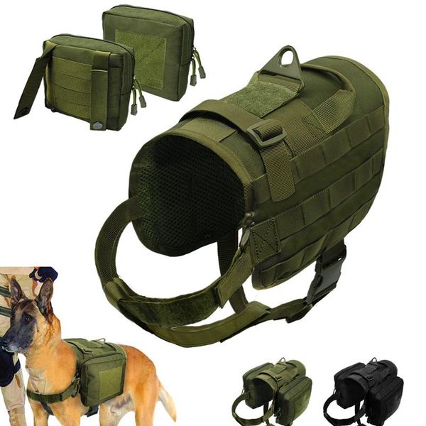 

tactical dog harness military molle vest nylon pet training harnesses for medium large dogs german shepherd k9 army g bbygrw