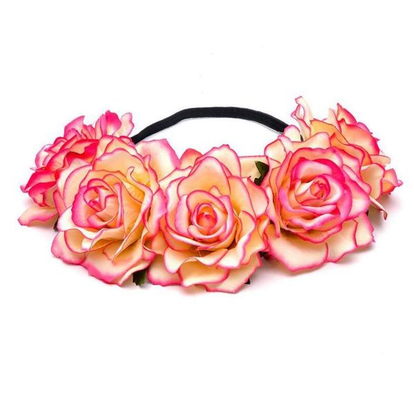 

11cm big rose wedding bride wreath hair headdress women flowers hair band wedding headdress for women rose flower h jllgjn