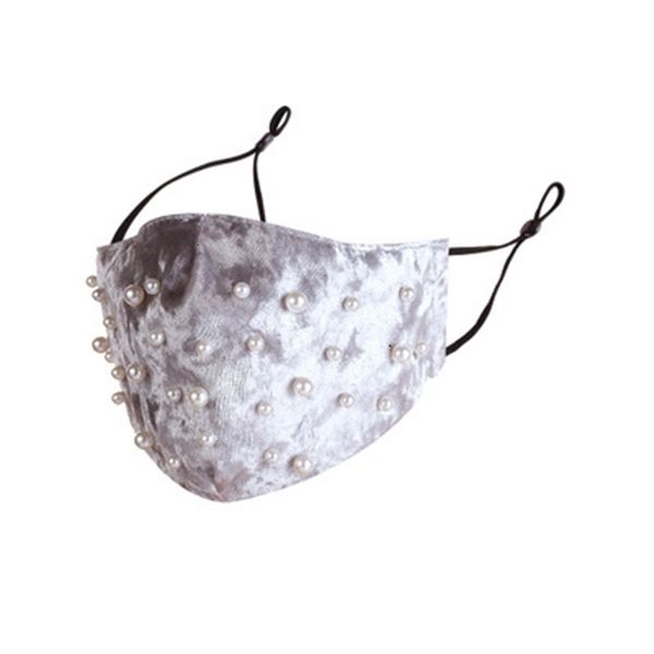 

un361u factory price women's imitation diamond luxury pearl cotton mask, warmth of winter and autumn fashion products, jewelry 2 n