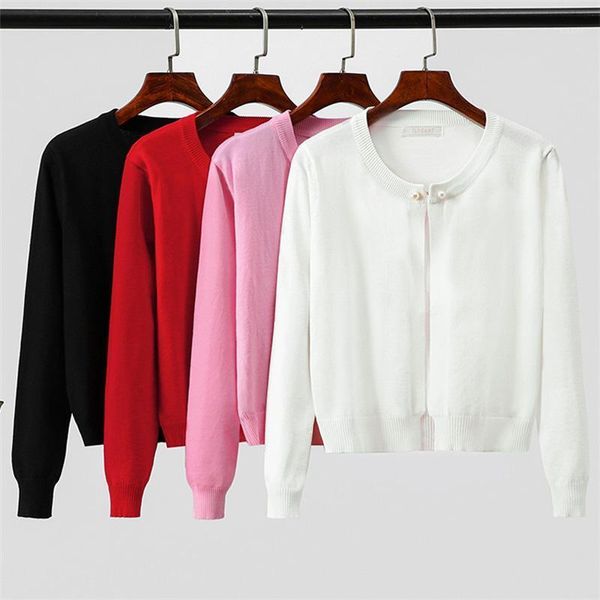 

ziamonga elegant long sleeve knitted sweater women 2020 new single-breasted female short cardigan knitted outerwear chic 1, White