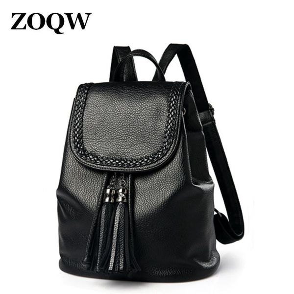 

backpack style 2021 women casual bagpack drawstring bag female pu leather small school bags for teenagers mochila mujer zoqw sw0358