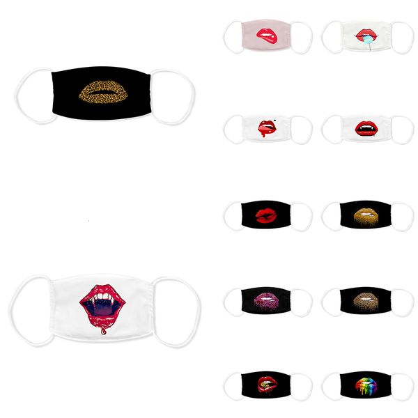 

lips designer pattern printing mask dustproof and anti-haze ice silk washing mask can put pm2.5 filter w-00116